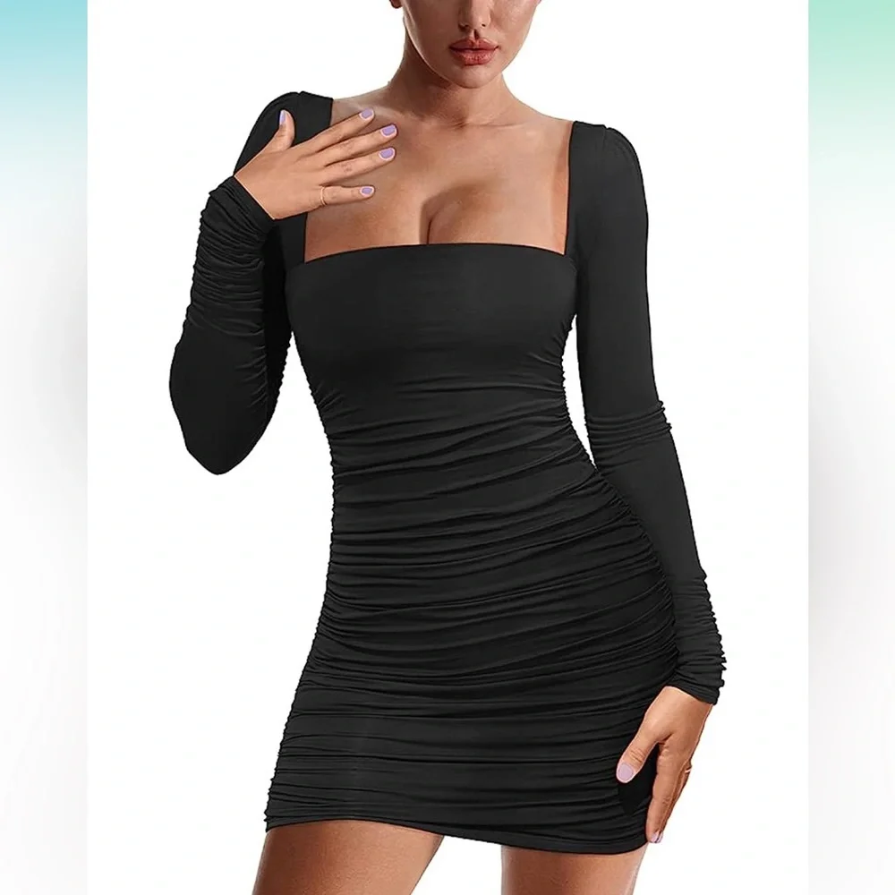 NWOT Black Bodycon Long Sleeve Backless Party Mini Dress (SMALL) | XXTAXN 🖤 - Picture 2 of 4